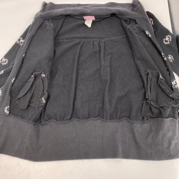 Patricia Field Black Silver Barbie Glitter Zip-Up Sweatshirt | Size M - Picture 9 of 9